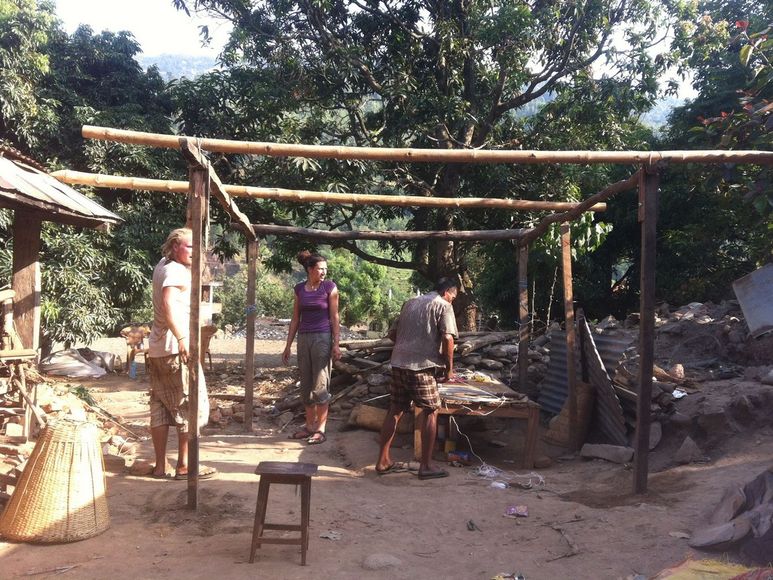 Grundgerüst für ein Wellblechhaus