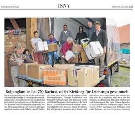 Abbildung des Berichtes der Schwäbischen Zeitung