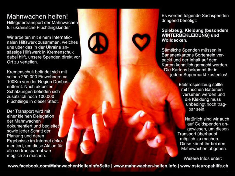 Hände mit Friedenszeichen und Herz