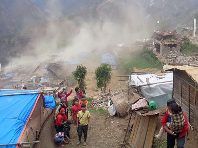 Verängstigte Bewohner