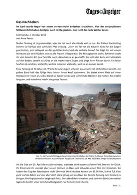 Abbildung des Artikel aus dem Tages Anzeiger