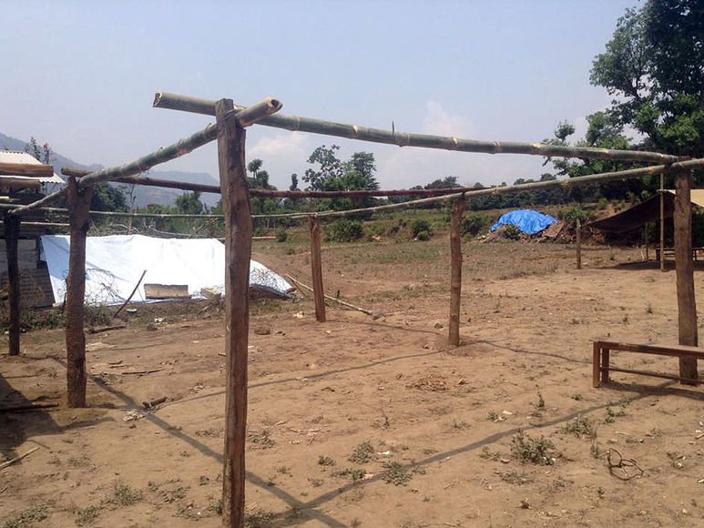 Grundgerüst für Notunterkunft